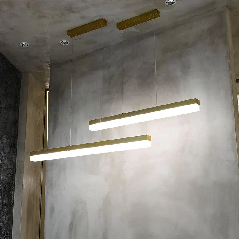 Prima Modern Alabaster Linear Pendant Light Over Kitchen Island, Chandelier Over Dining Table