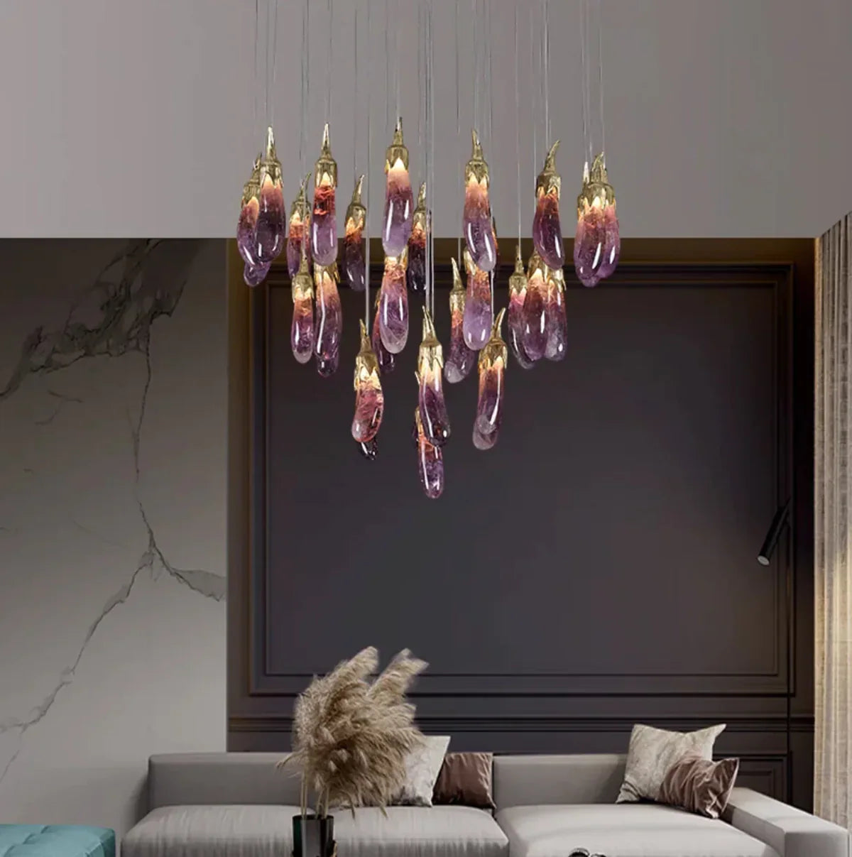 Eggplant-shaped Chandelier Purple Color