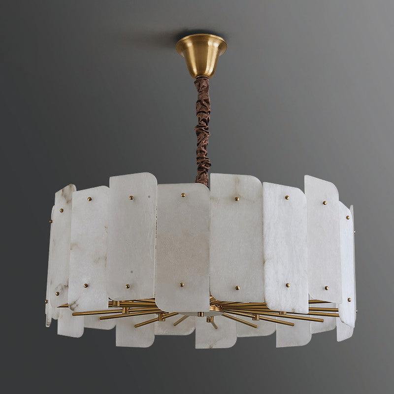 Marble Alabaster Lorry Round Chandelier 20" 31"