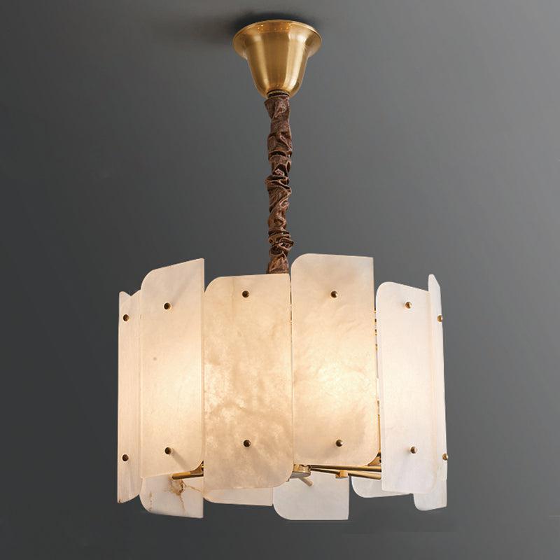 Marble Alabaster Lorry Round Chandelier 20" 31"