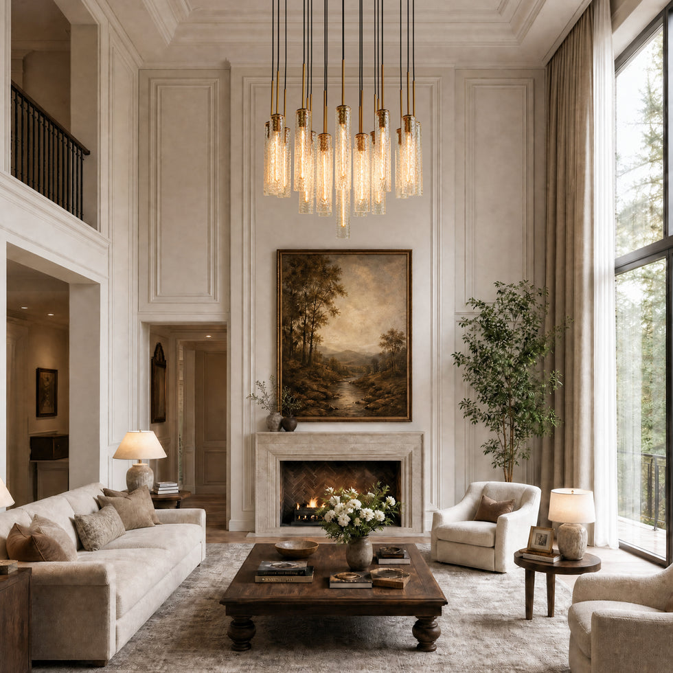 Colvane Fluted Glass Round Chandelier