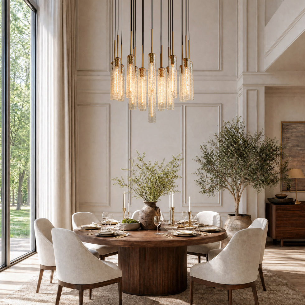 Colvane Fluted Glass Round Chandelier