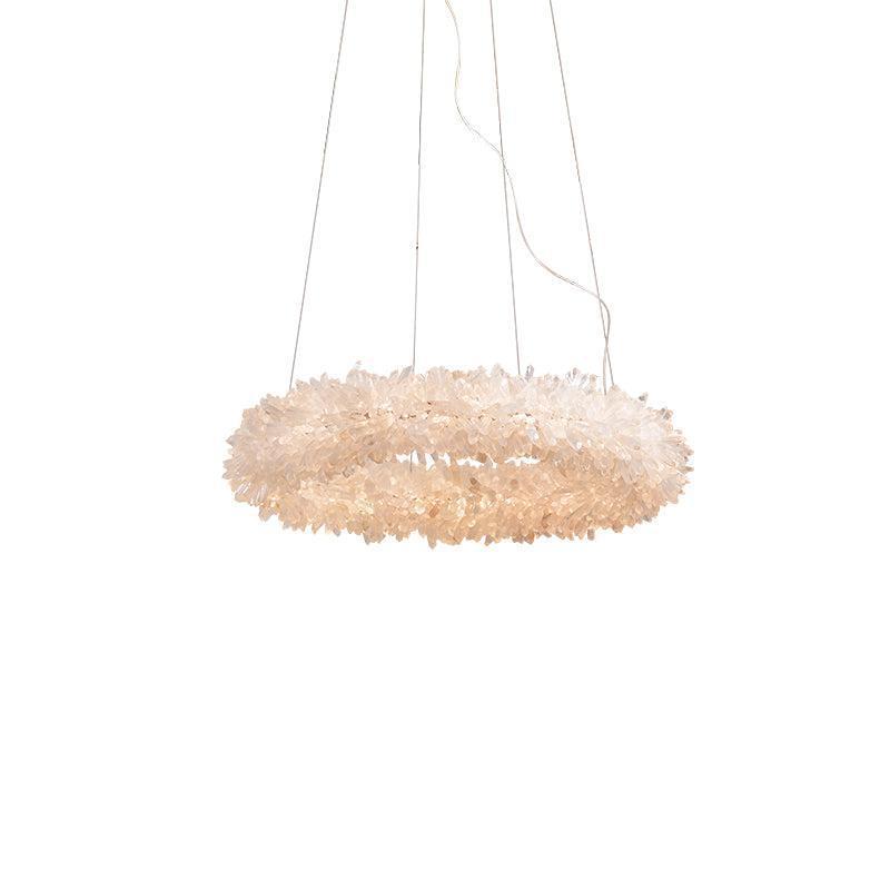 Small Round Luxury Rock Crystal Chandelier 23.6" D