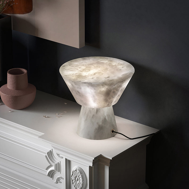 Franta Modern L Alabaster Living Room Table Lamp Besides Bed