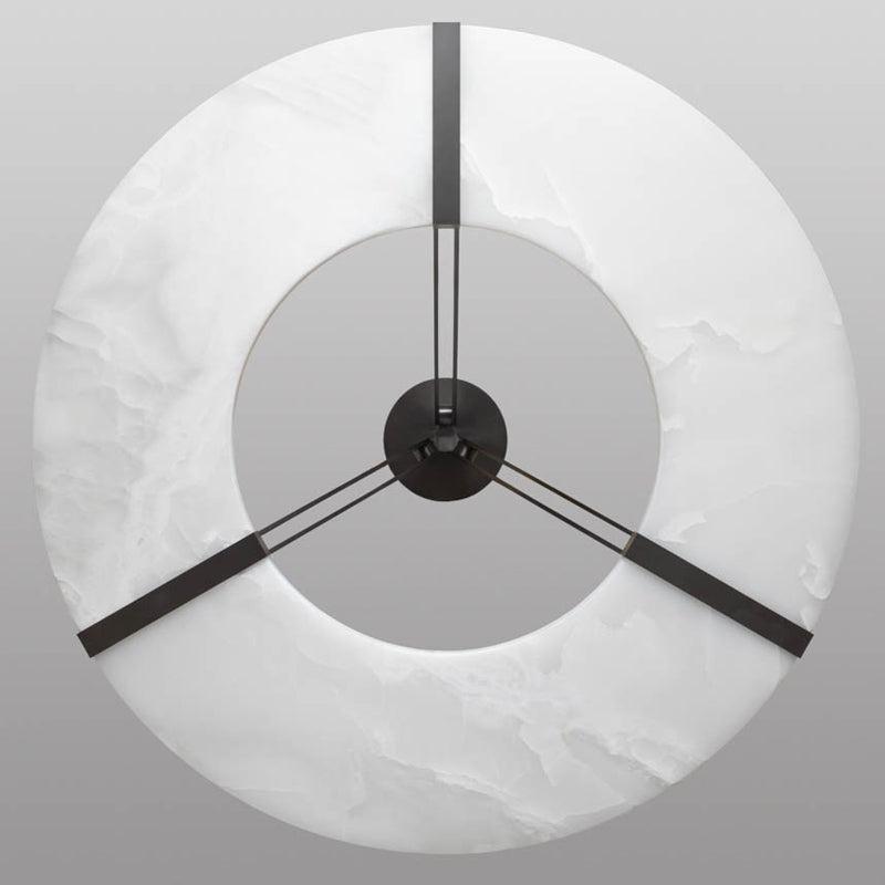 Elliot's Grace: Round Alabaster Plate Chandelier, Exquisite Illumination