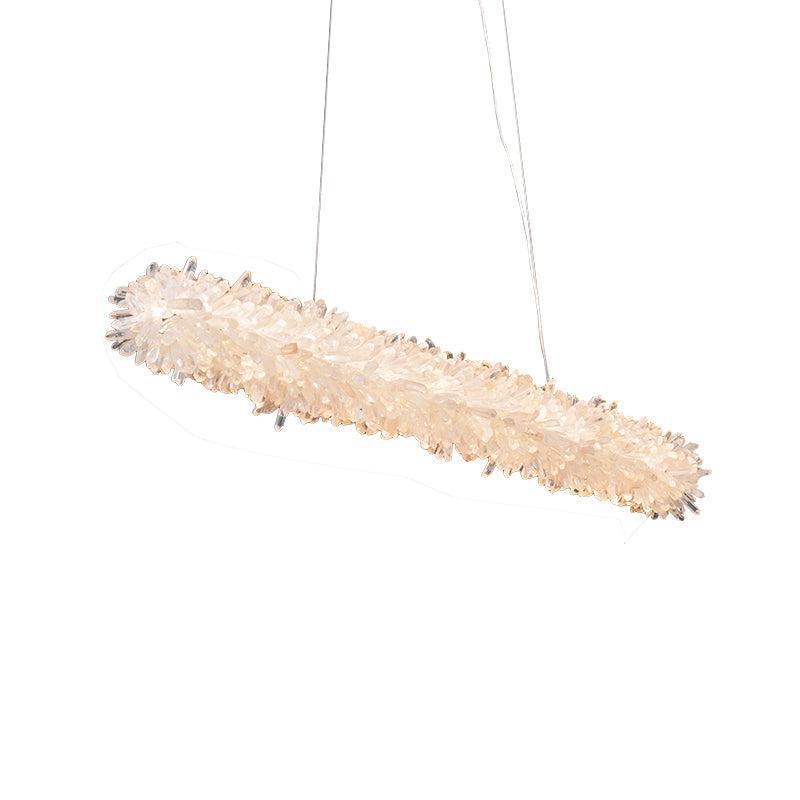 Rock Crystal Linear Chandelier for Kitchen Island
