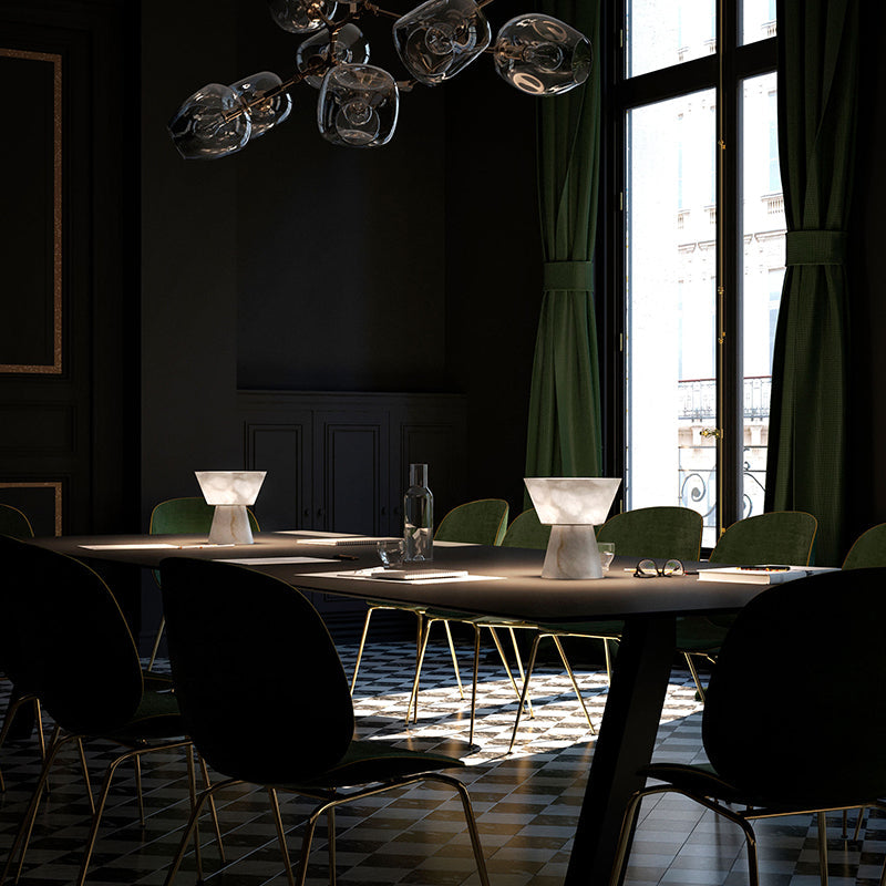 Franta Modern Alabaster Living Room Table Lamp