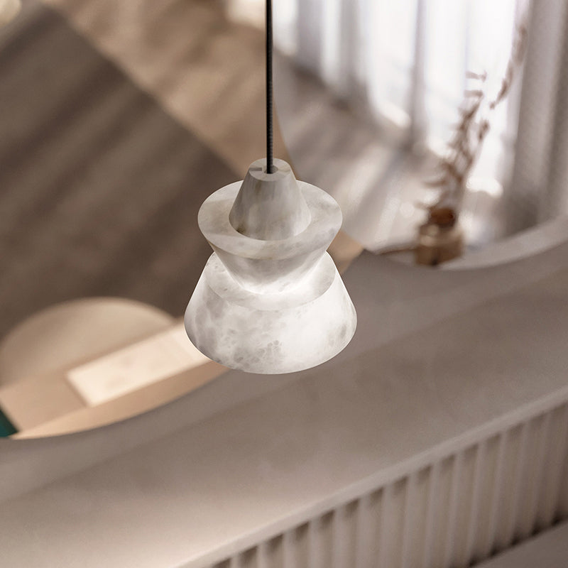 Lab Small Alabaster Coffee Table Pendant, Modern Pendant Light Besides Bed