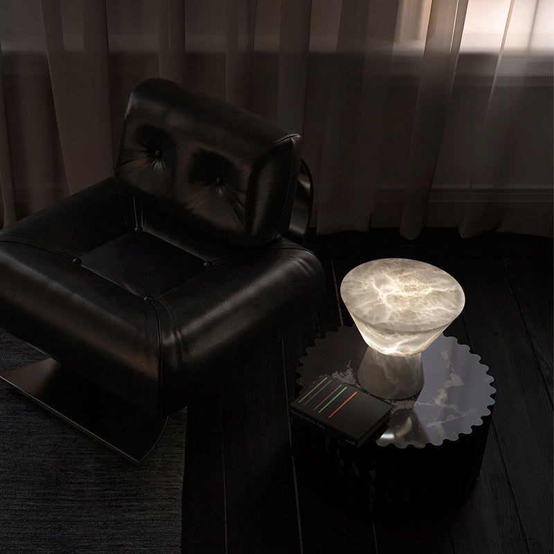 Franta Modern L Alabaster Living Room Table Lamp Besides Bed