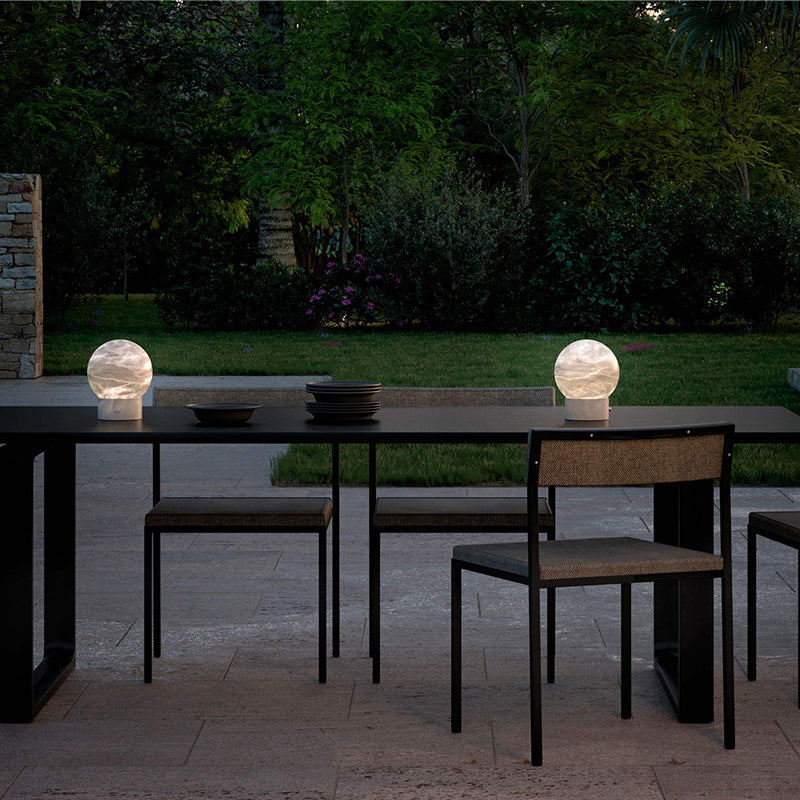Franta Modern Round Alabaster Table Lamp, Bedside Table Lamp