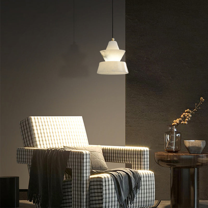 Lab Small Alabaster Coffee Table Pendant, Modern Pendant Light Besides Bed