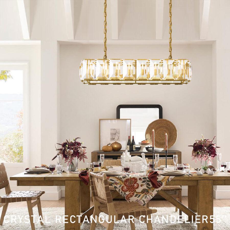 Harlew Crystal Rectangular Chandelier42''54''62''74"