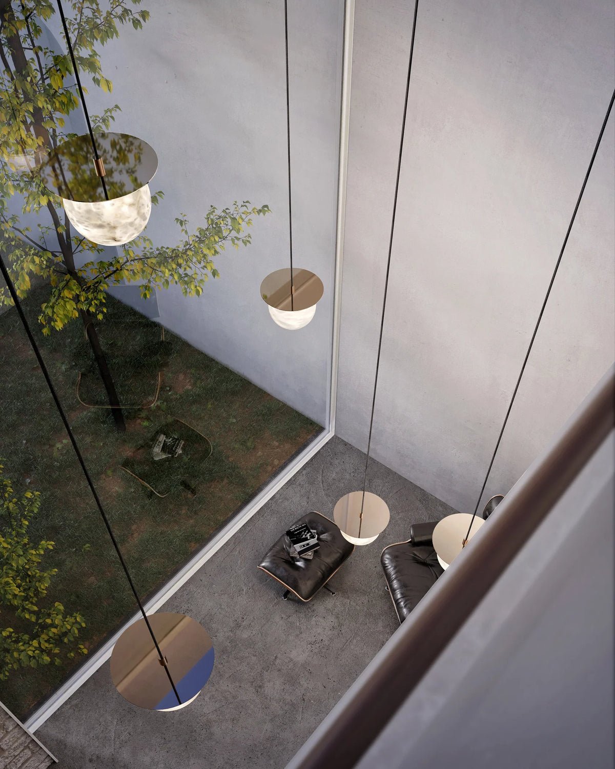 Spanish Alabaster Bedside Pendant Light