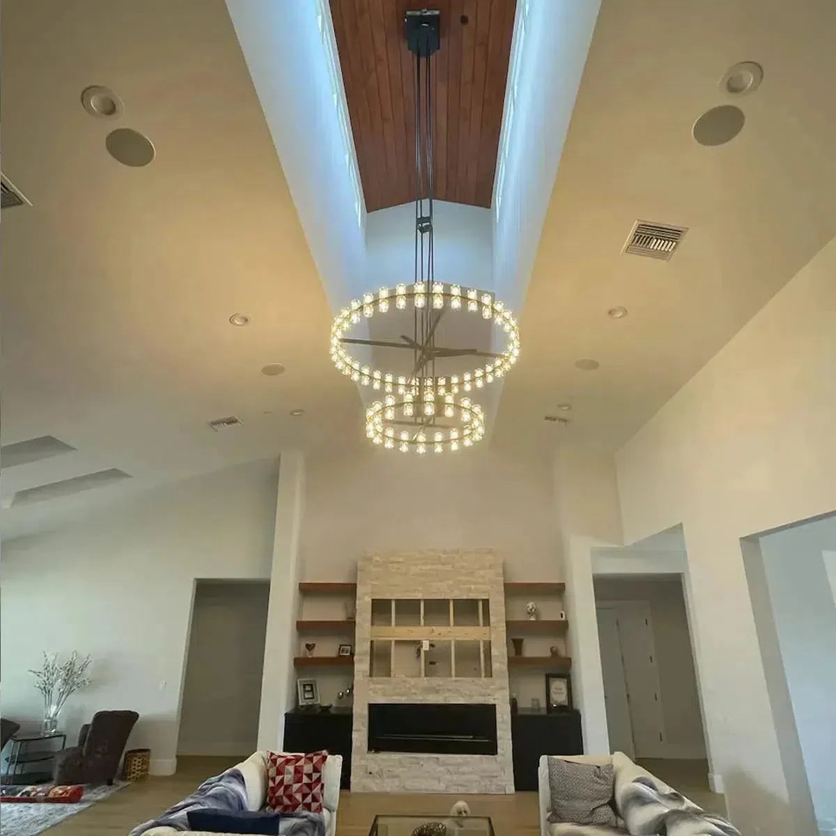 Arcachen Crystal 2-Tier Round Chandelier 60"