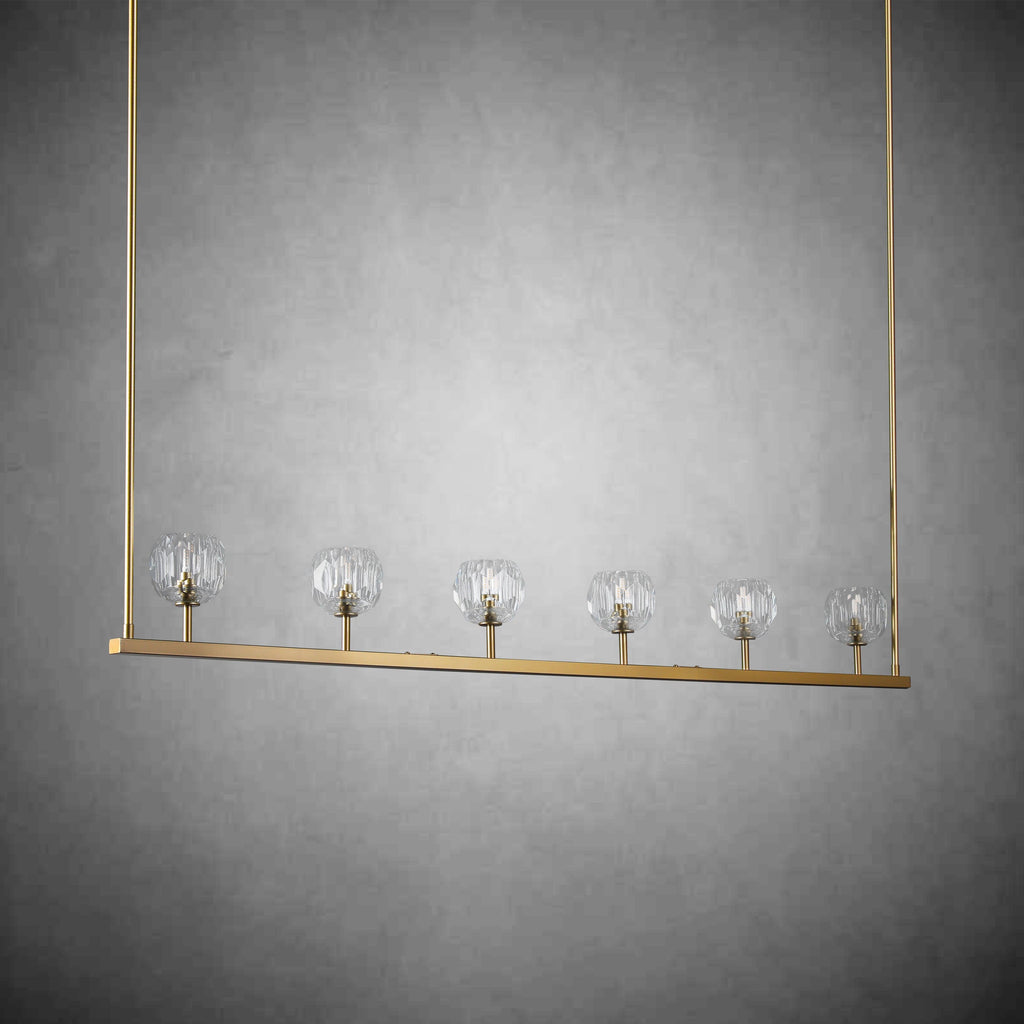 Bille De Crystal Ball Linear Chandelier 48” 60"