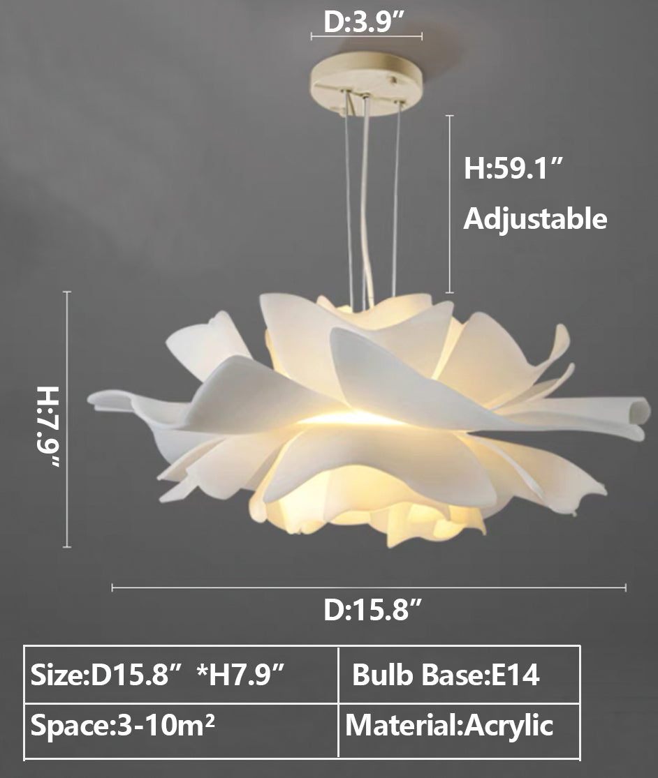 2024 New Arrival  Single White Flower Ceiling Light For Kitchen Dining Room Table