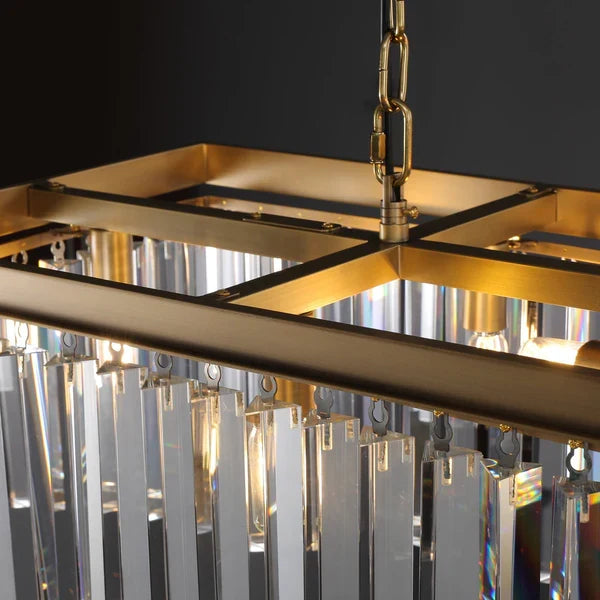 1920s Odaon Art Deco Rectangular Chandelier 40''49"59''72''