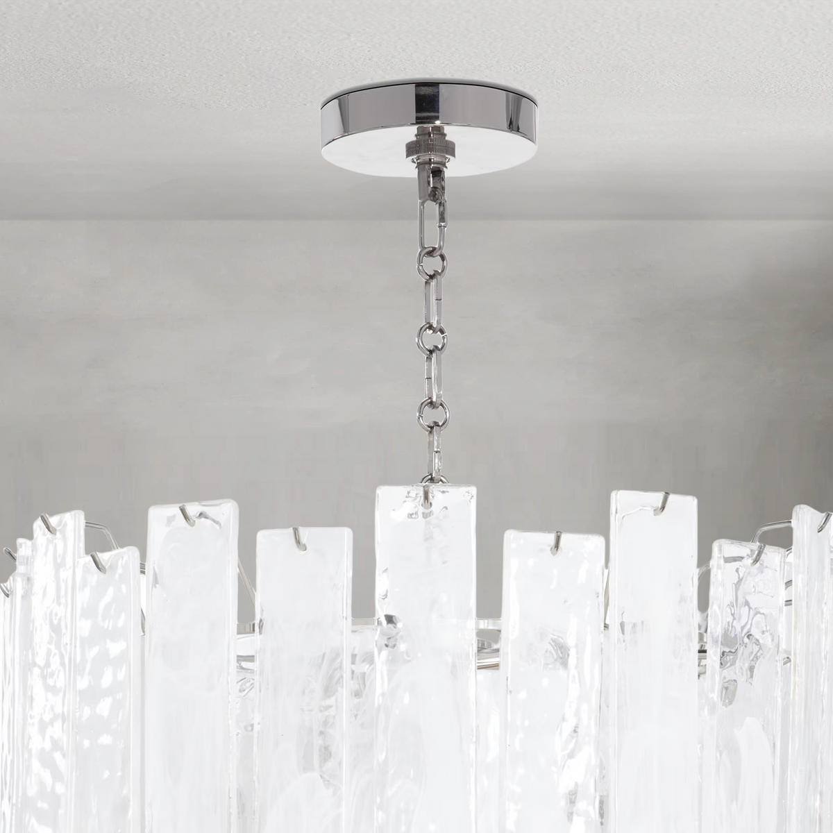 Tidelle Nickel Clear Glass Chandelier Small