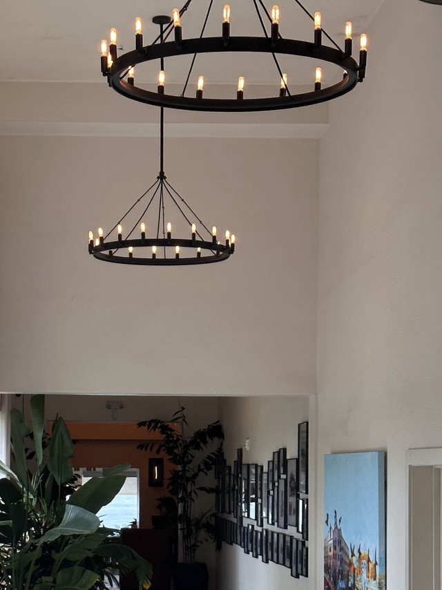 Camina Vintage Candelabra Round Chandelier 73"