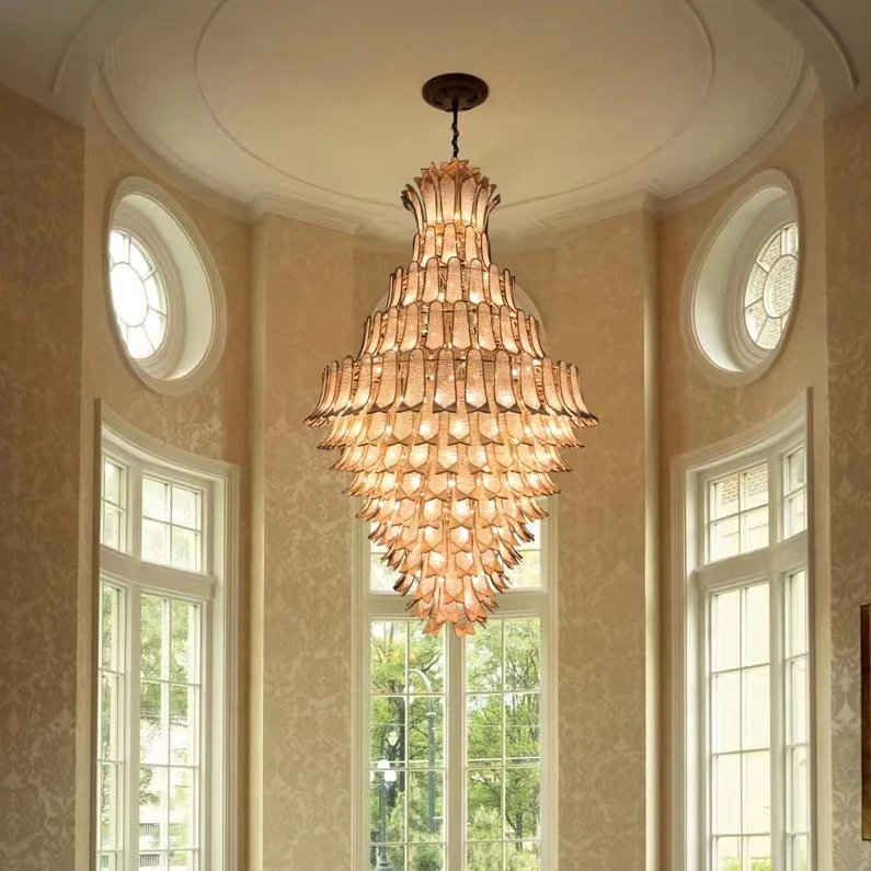 Extra Large Luxury Multi-tier Gold Crystal Chandelier for Stairs/Large High-ceiling Room