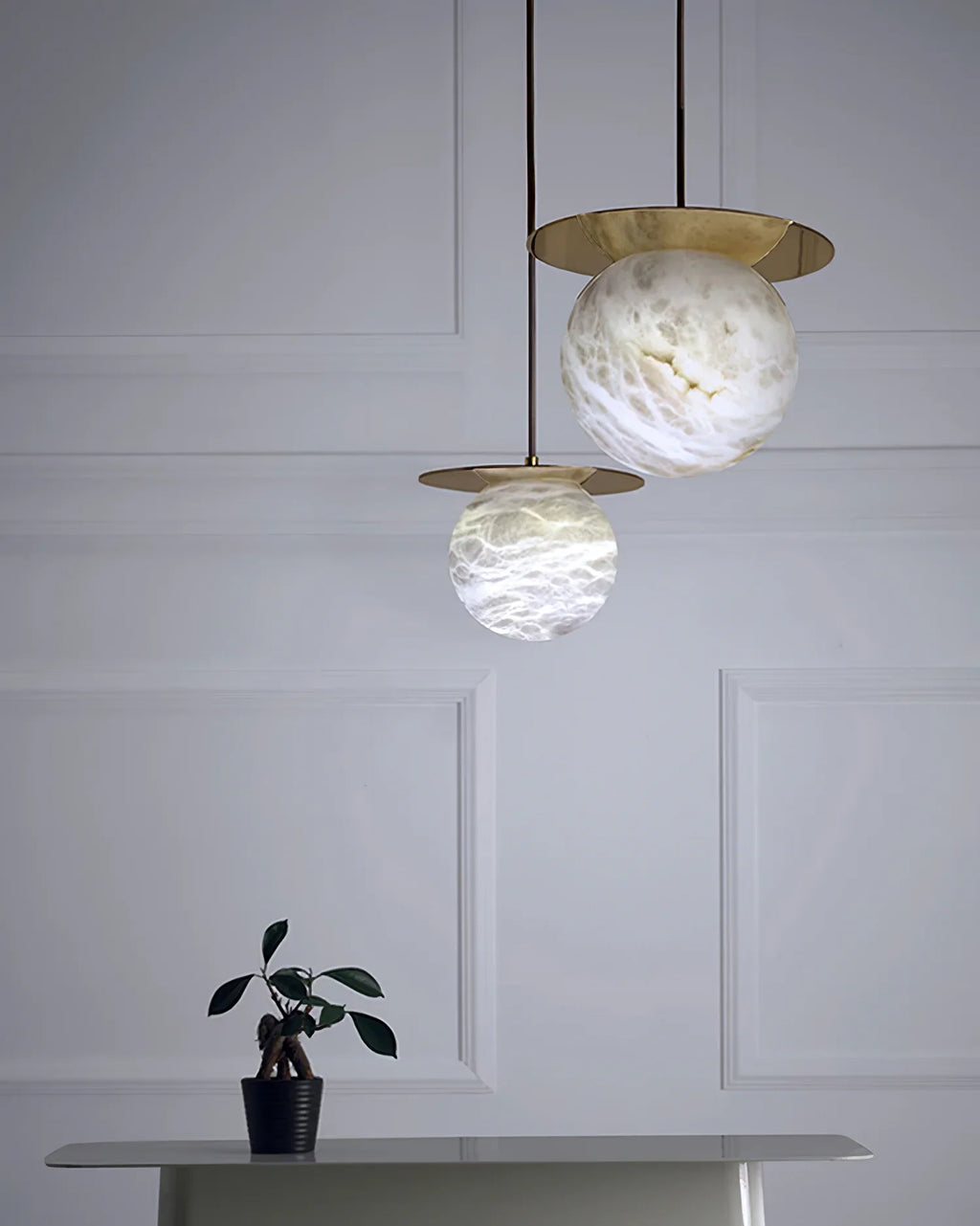 Spanish Alabaster Bedside Pendant Light
