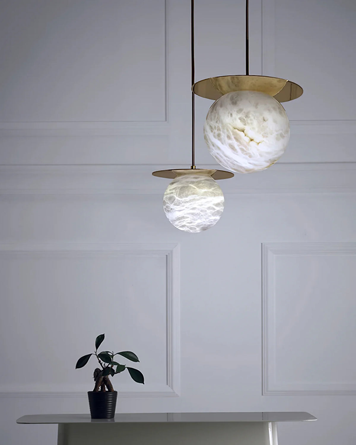 Spanish Alabaster Bedside Pendant Light