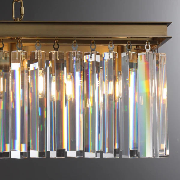 1920s Odaon Art Deco Rectangular Chandelier 40''49"59''72''