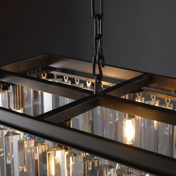 1920s Odaon Art Deco Rectangular Chandelier 40''49"59''72''