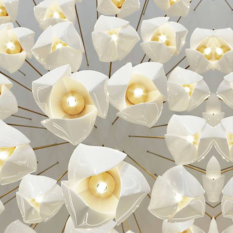 Postmodern Ceramic Branch Chandelier