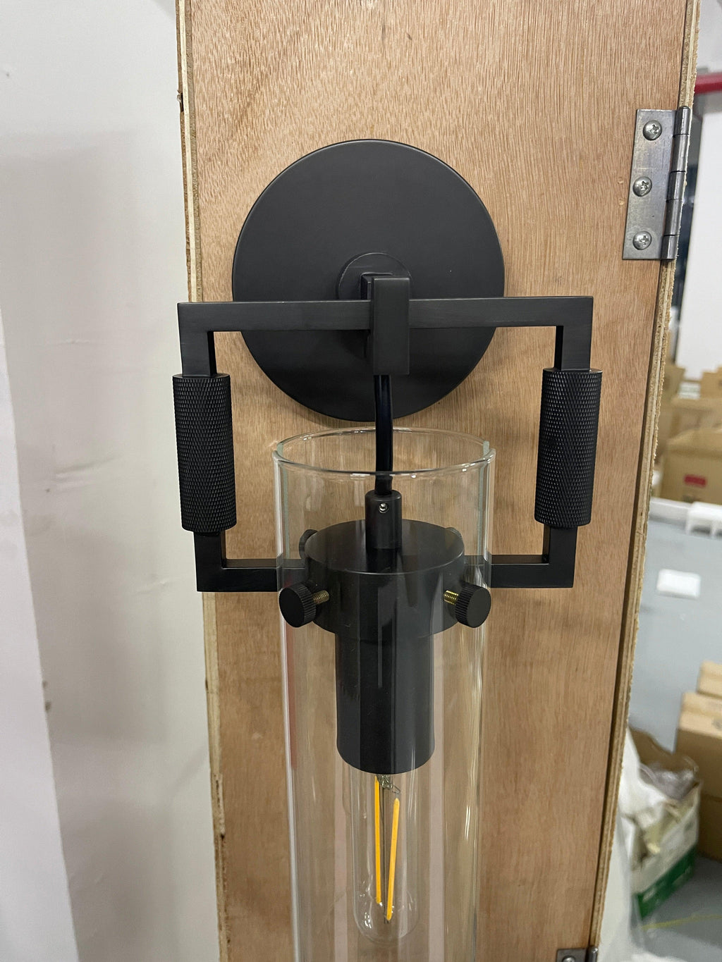 Machine Glass Cylinder Wall Sconce 9''12''16"