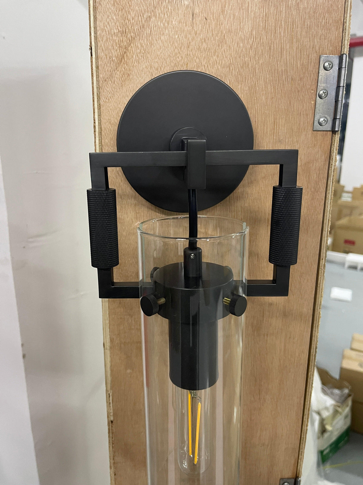 Machine Glass Cylinder Wall Sconce 9''12''16"
