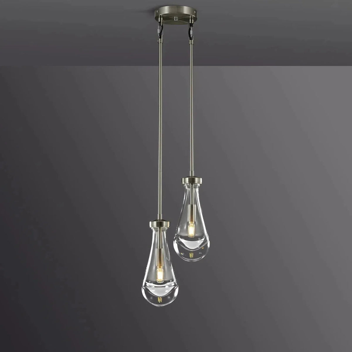 Raindrop Round Chandelier 2-Light 5''