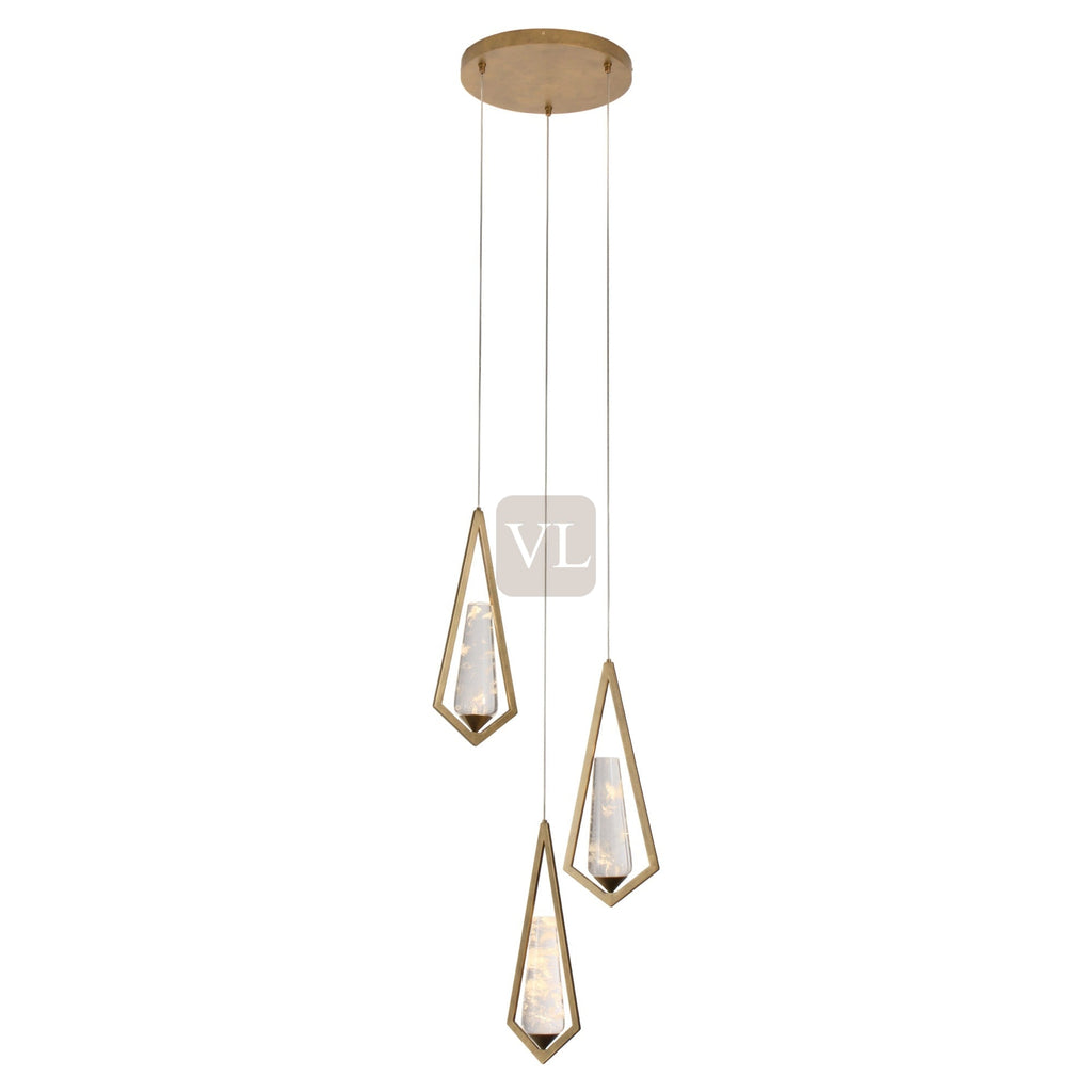 Geometric Crystal Drop Chandelier