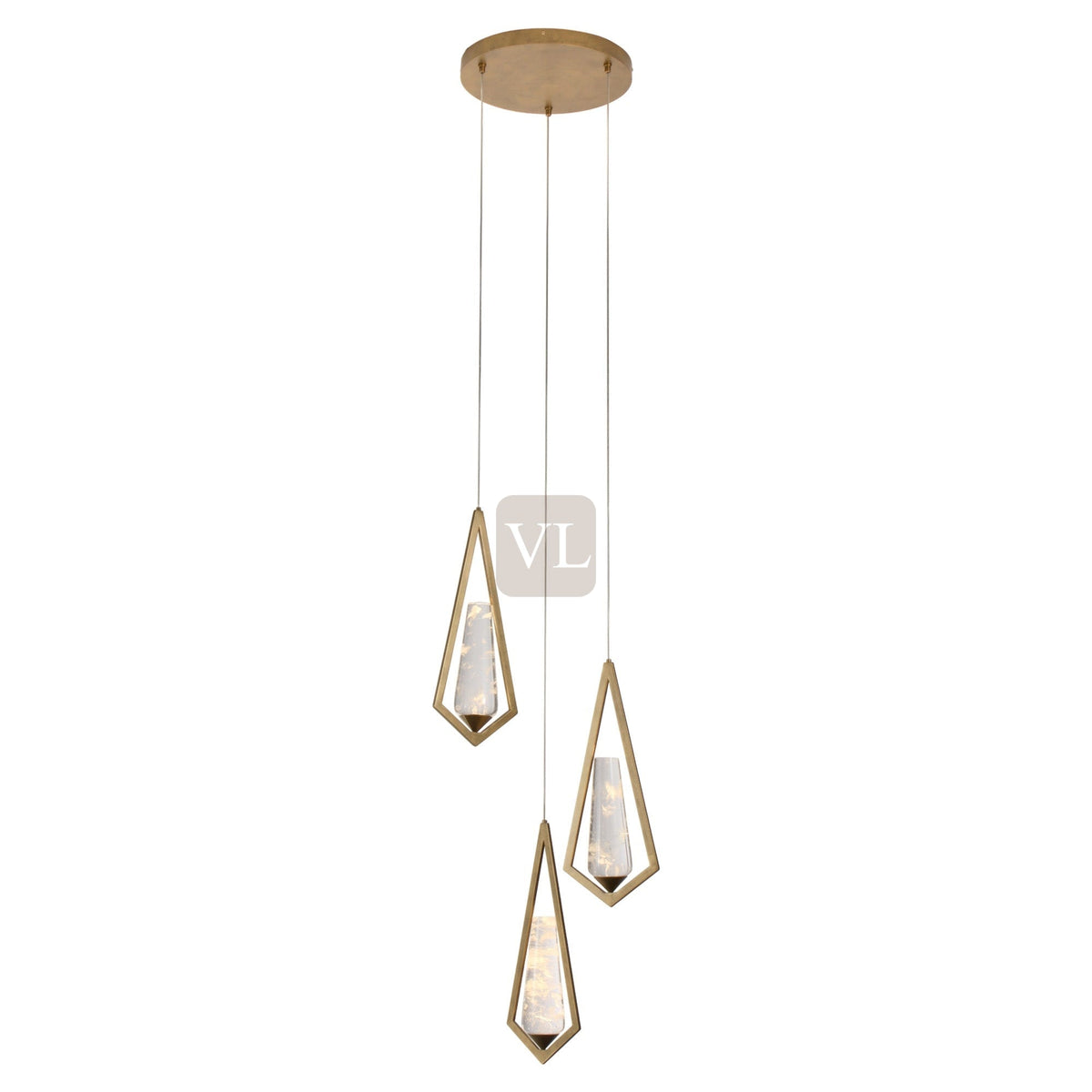 Geometric Crystal Drop Chandelier