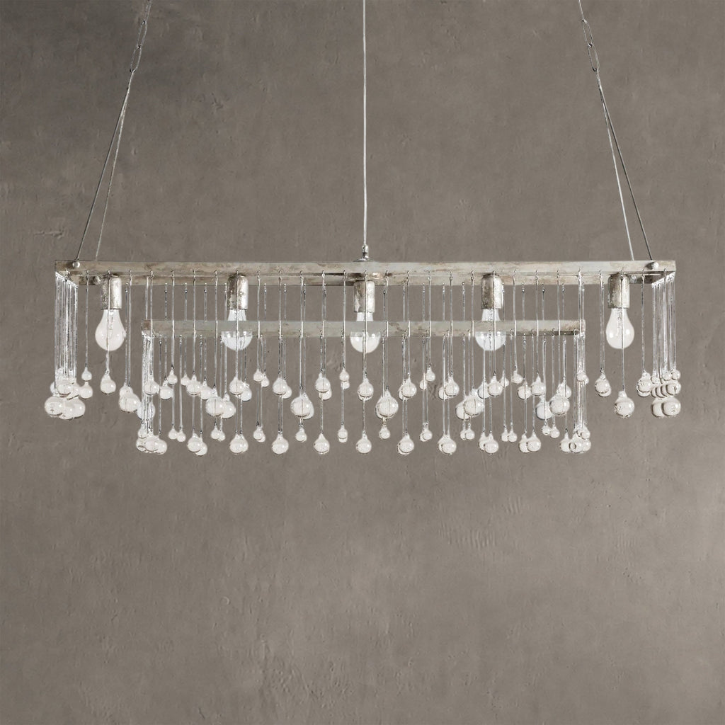 Aurelle Crystal Ball Rectangular Chandelier 47'' 60''