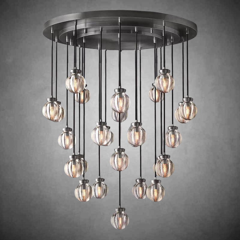 Pearls Round Chandelier 38"