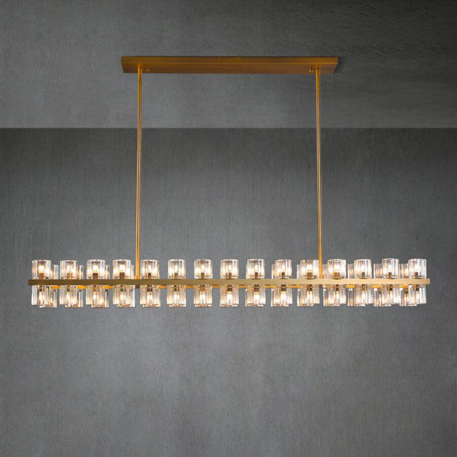 Arcachen Crystal Rectangular Chandelier 54"