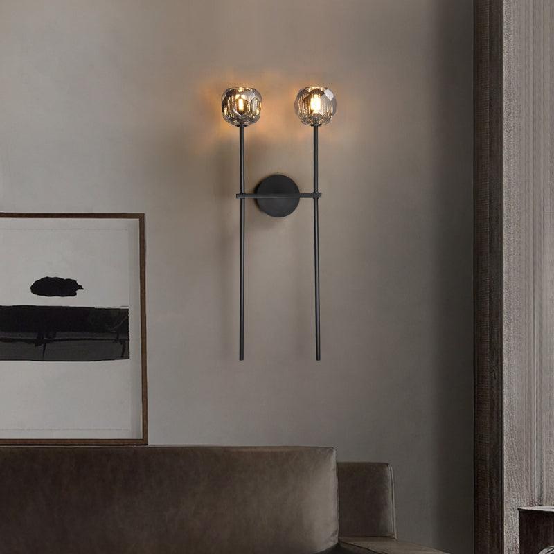 Bille De Crystal Ball Grand Double Wall Sconce