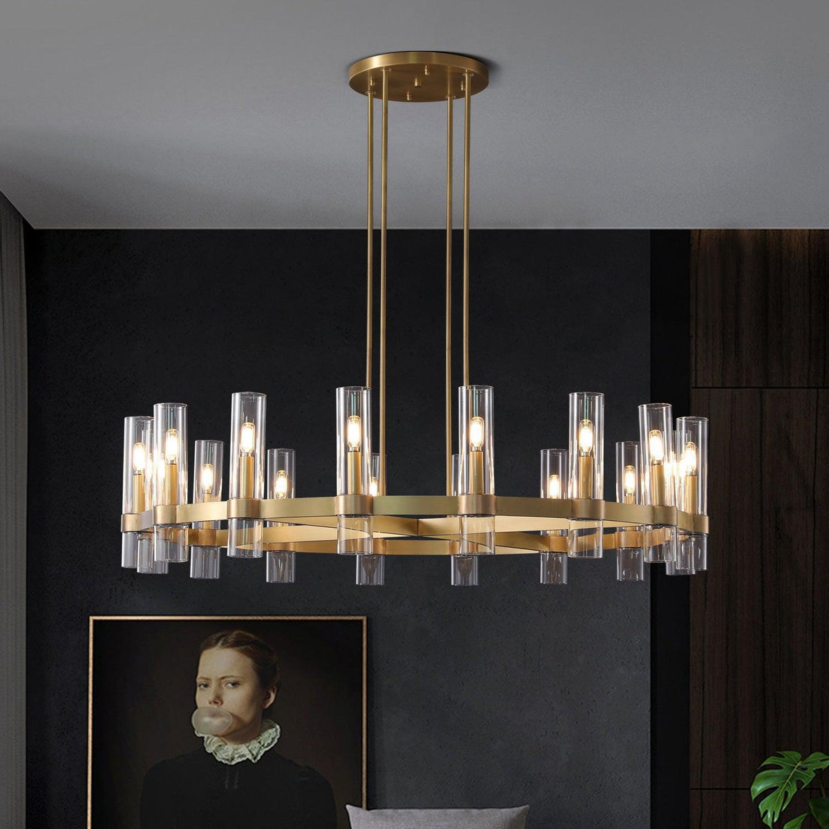 Lavelle Glass Round Chandelier 48"