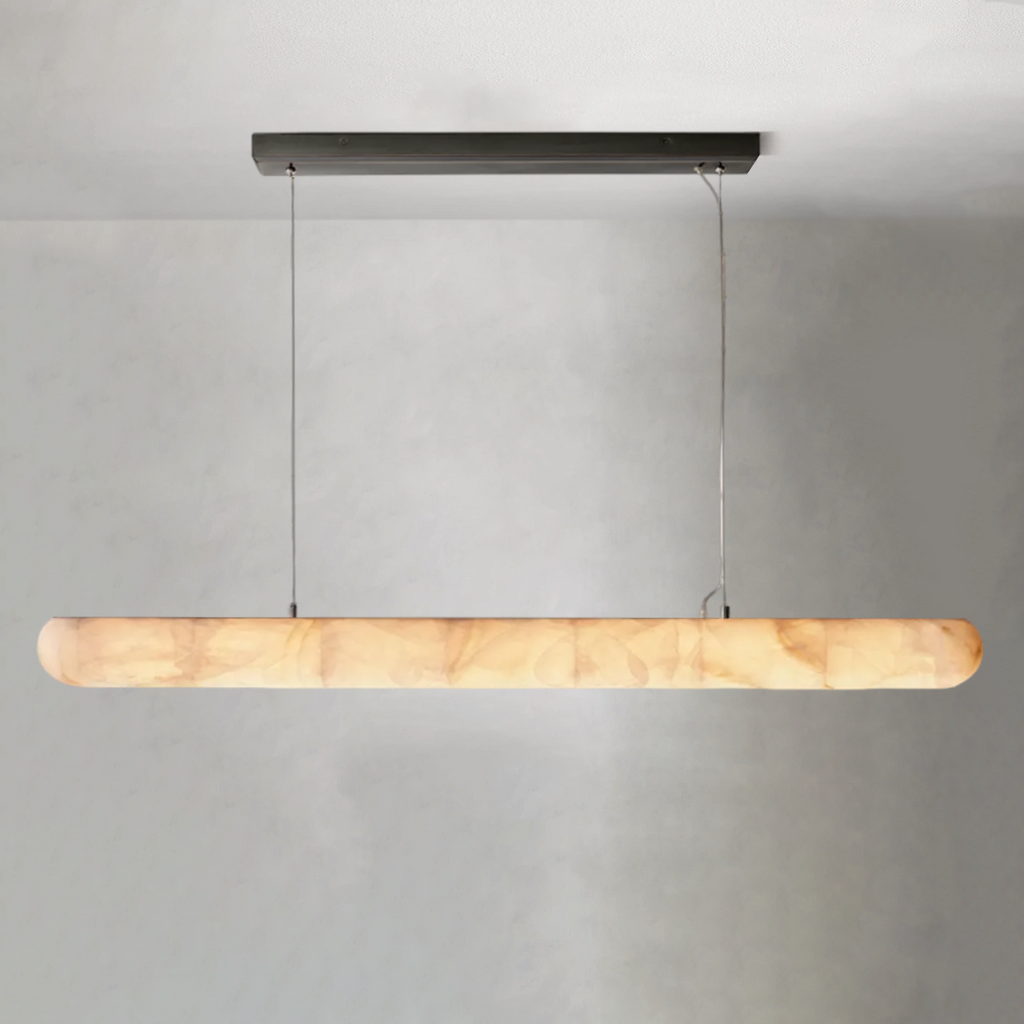 Rivaga Lisse Alabaster Linear Chandelier 60" 80"