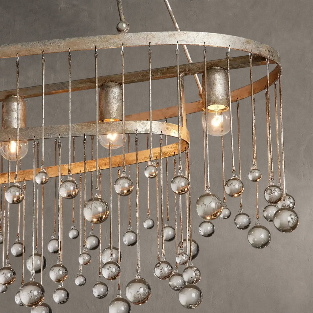 Aurelle Oval Crystal Ball 7 Light Chandelier