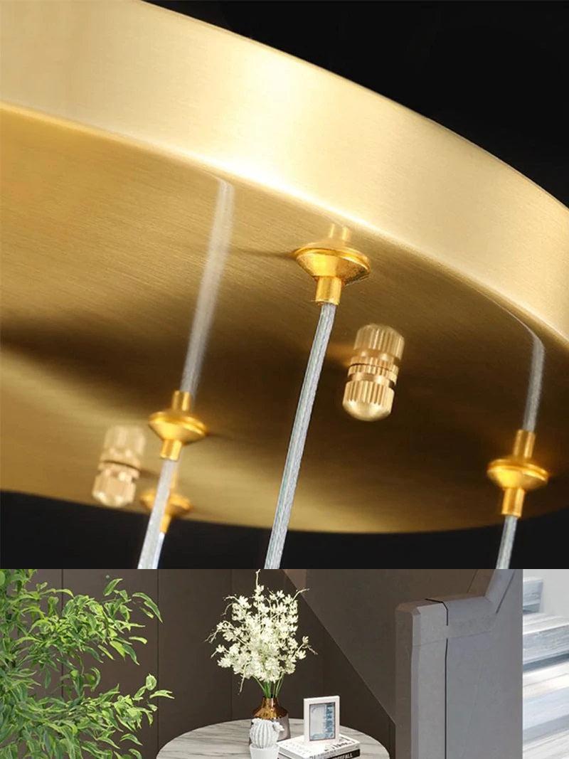 Zora Faceted Crystal Staircase Long Chandelier