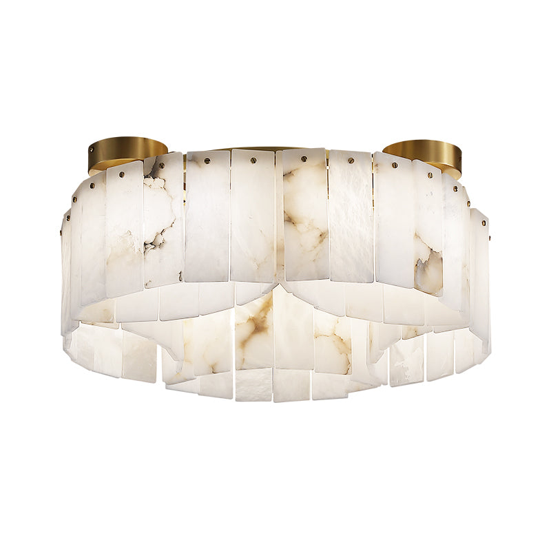 Contemporary Alabaster Flush Mount Ceiling Lamp