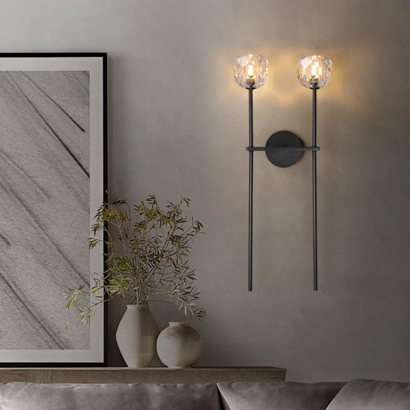 Bille De Crystal Ball Grand Double Wall Sconce