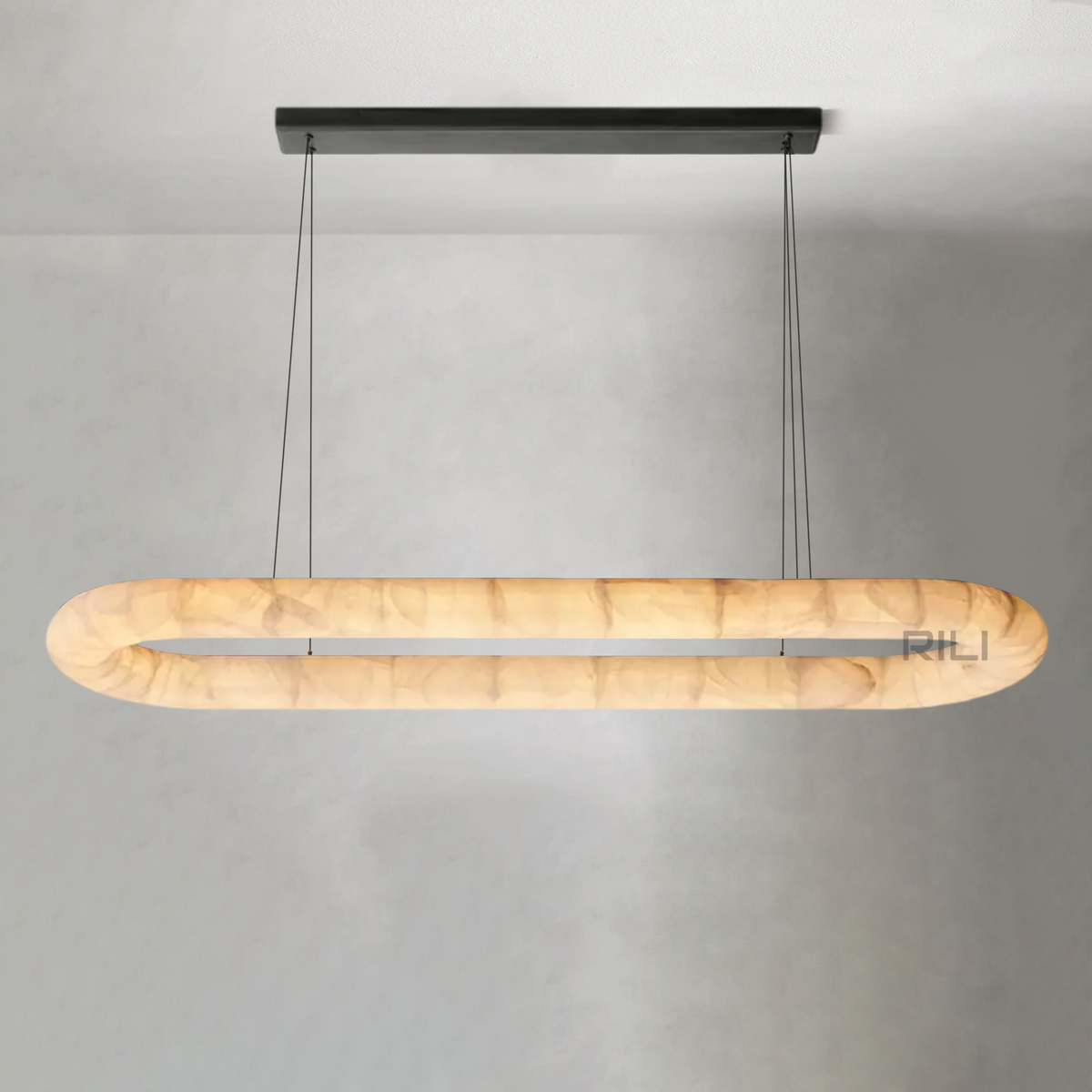 Rivaga Lisse Alabaster Oval Chandelier 57" 74"