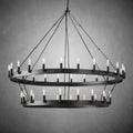 Camina Vintage Filament Two-Tier Round Chandelier 71"