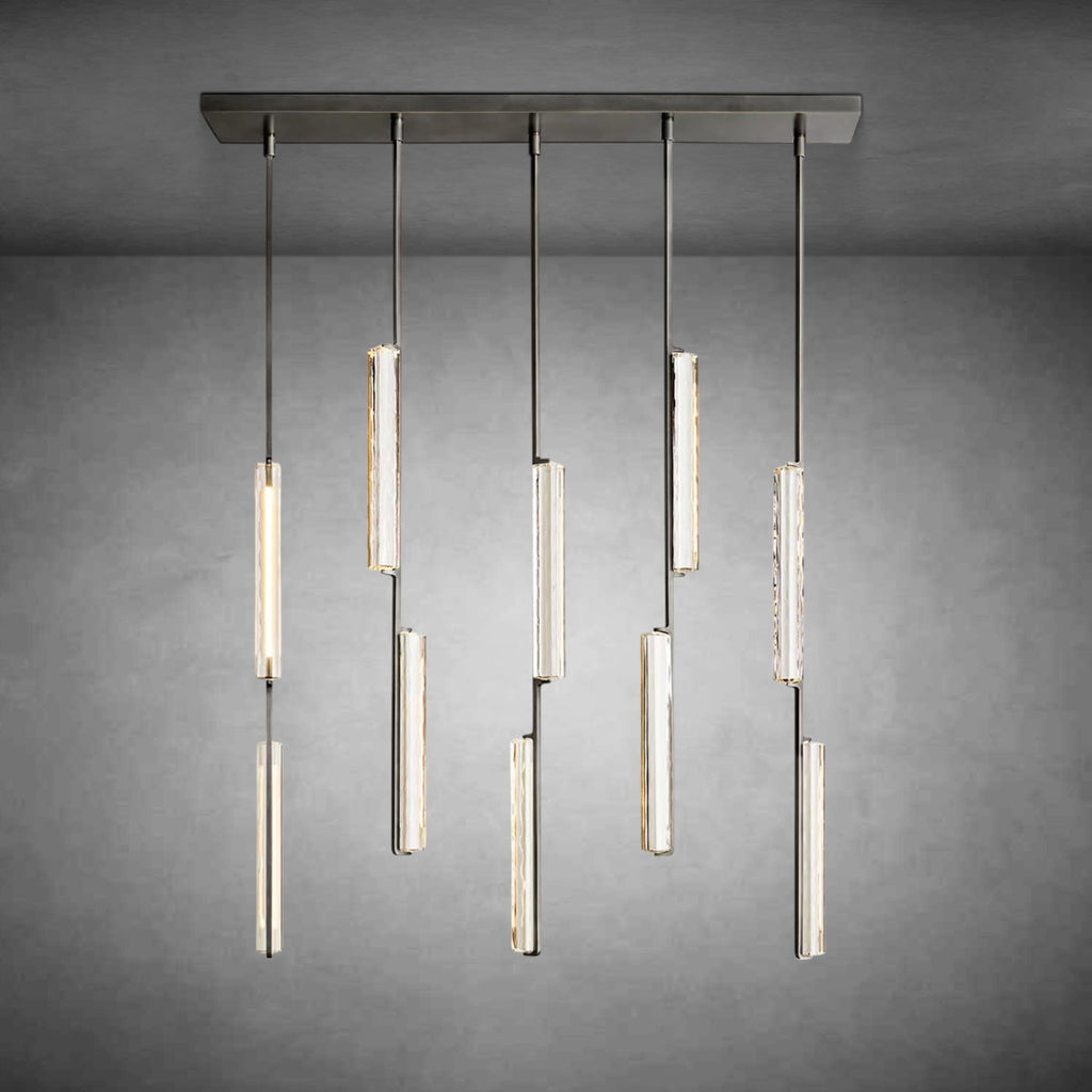 Auduban Crystal Linear Chandelier 54"