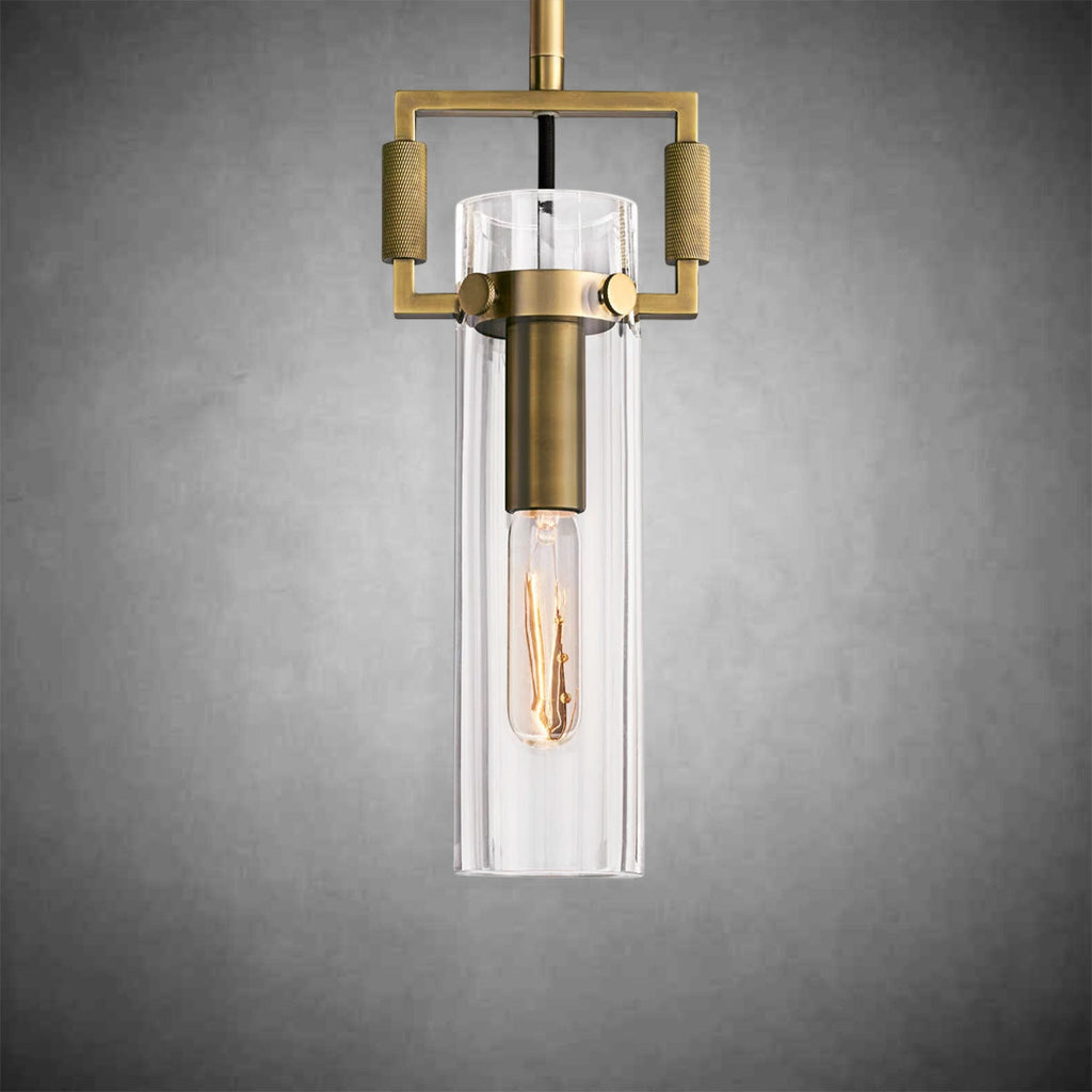Machine Glass Cylinder Pendant 12''22''
