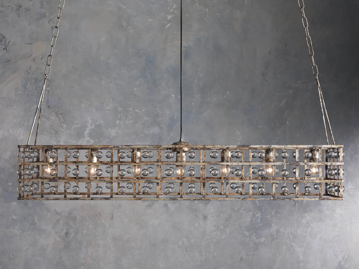 La Cage Rectangular Chandelier 7 Light