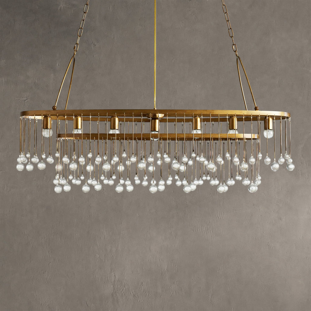 Aurelle Oval Crystal Ball 7 Light Chandelier